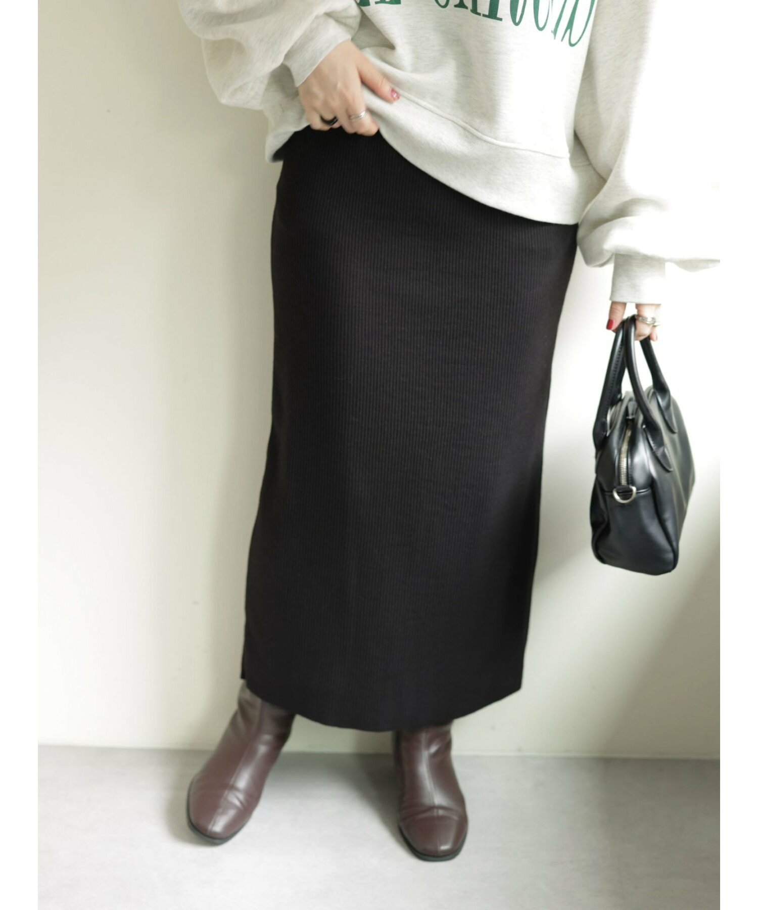 【WEB限定】リブカットナロースカート